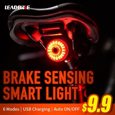 Leadbike Bicycle Rear Light Smart Auto Brake Sensing Tail Li