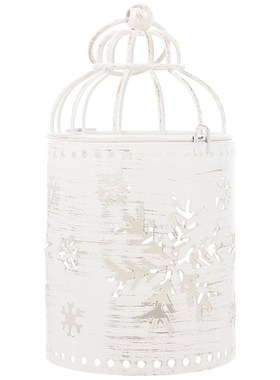 Christmas Snowflake Pattern Birdcage Shape Candlestick Iron