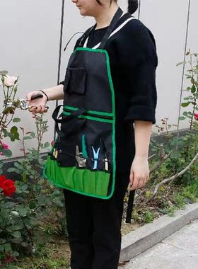 2 In 1 Garden Apron Gardening Tote Bags  Pockets Zip