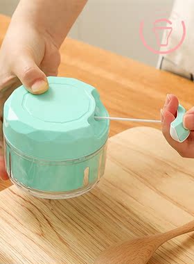 Pull String Garlic Chopper Crusher Press Manual Food Cutter