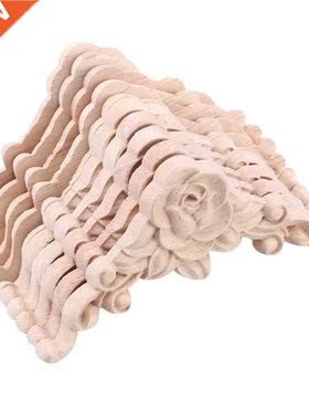 10PCS Floral Wood Carved Decal Corner Applique Decorate Fram