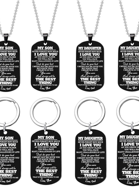 Creative Stainless Steel Letters Tag Pendant Necklace Daugh