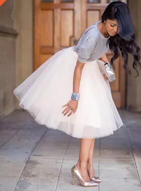 Party Train Puffy 5Layer 60CM Fashion Women Tulle Skirt Tutu