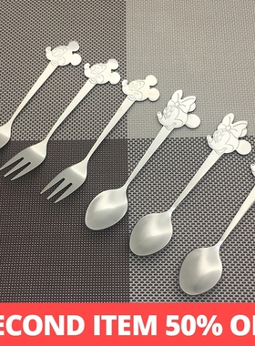 6pcs  Stainless Steel Tea Spoon set Cartoon Mickey Minnie Sp