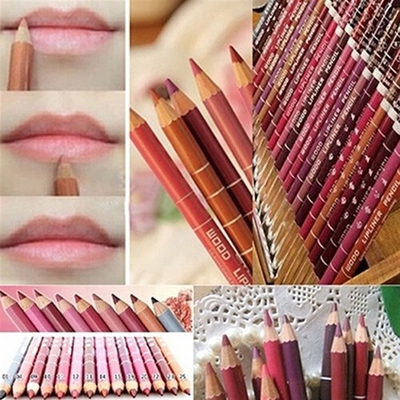 12 PCS Professional 12 Mixed Colors Lipliner Waterproof Lip