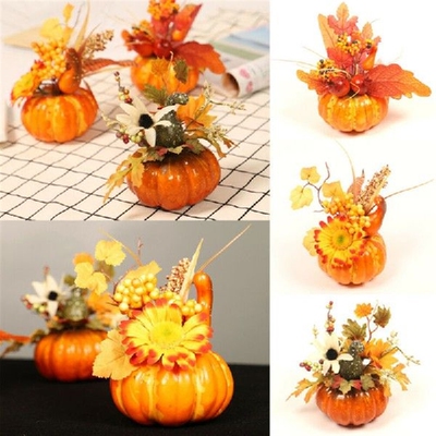 NEW 15cm artificial pumpkins maple leaf pomegranate table