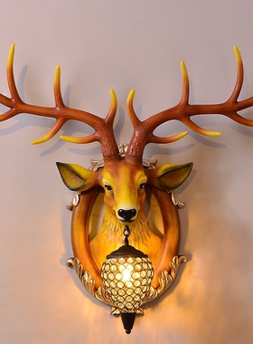 Deer Antler industrial design vintage wall lamp  Farmhouse K