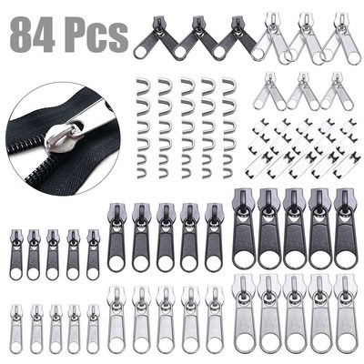 84pcs/Set Zipper Replacement Head Zipper Repair Kit Univers