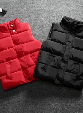 Solid Color Children Stand Collar Cotton Vests Autumn Winter
