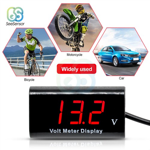 DC 12V Waterproof LED Digital Display Voltage Volt Gauge Vol