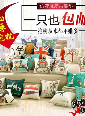 Four-tiana pillowcases/carton pillowcases on cushions, on th