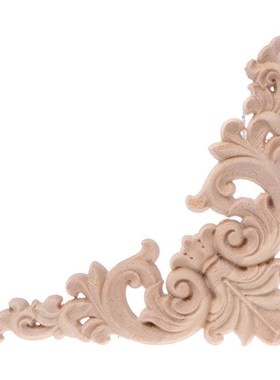 4pcs/set Wood Carved Corner Onlay Applique Unpainted Frame