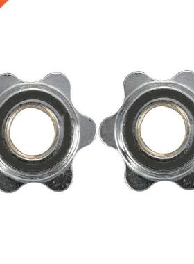 2x 1&Prime; standard barbell spinlock collars screw clam