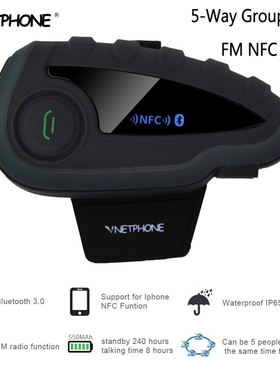 V8 Motorcycle Bluetooth Helmet Intercom without Remote Contr