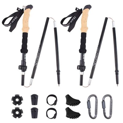 2Pcs Hiking Walking s Carbon Fiber Trekking Pole ltralight C