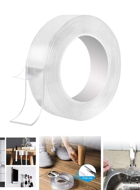 Washable Adhesive Tape Nano Double Sided Transparent Silicon