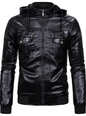 Motorcycle Leather Men's jacket, punk style男士皮衣