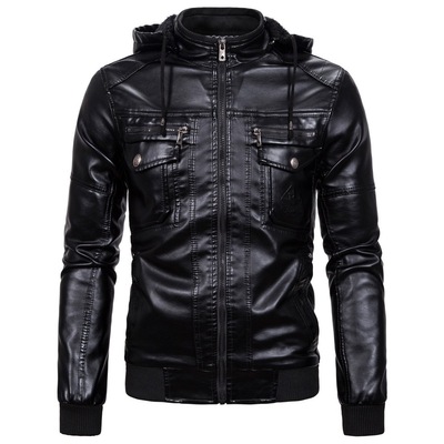 Motorcycle Leather Men's jacket, punk style男士皮衣