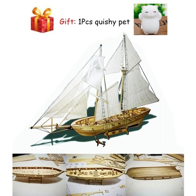 1100 Scale Assembling Wooden Sailboat DIY Ship Model Kit H