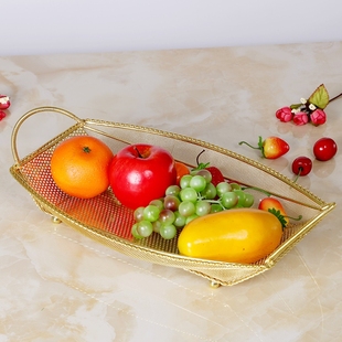 Gold Fruit snack plates Serving Tray Golden Plate