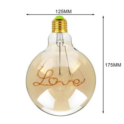 Retro Edison Bulb LED Filat LOVE G125 Ampoule Vintage Light