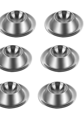 6 Pack Egg Cup Holder,Stainless Steel Egg Cups Plates Servew