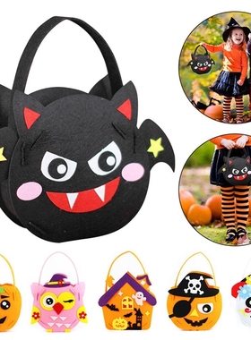 Halloween DIY Pumpkin Candy Bag Tote Bucket Basket Hallowee