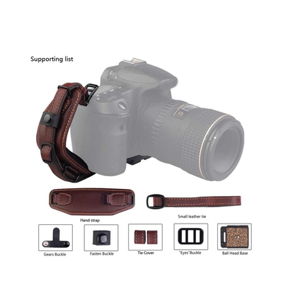 Camera Leather Wrist Strap with Quick Release Plate, Comfor