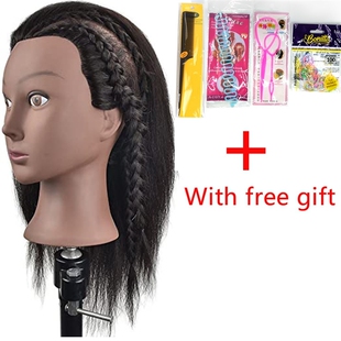Afro Mannequin Head With Hair for Braiding Cornrow Practice