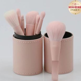 化妆刷收纳筒收纳盒眉笔便携桌面防尘笔筒筒有盖大容量迷你款刷桶
