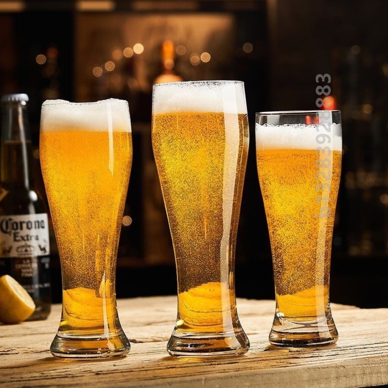 大号啤酒杯啤酒杯酒个性玻璃家用加厚精酿扎啤网红创意小麦酒杯