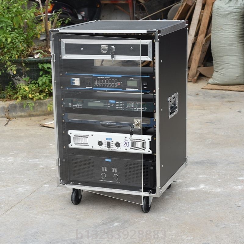 专业16u调音台功放机箱航空箱机柜定做12u音响8u舞台演出设备柜