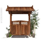 防腐木碳化木门楼牌坊别墅庭院花园农家乐水库门楼实木门头楼门牌