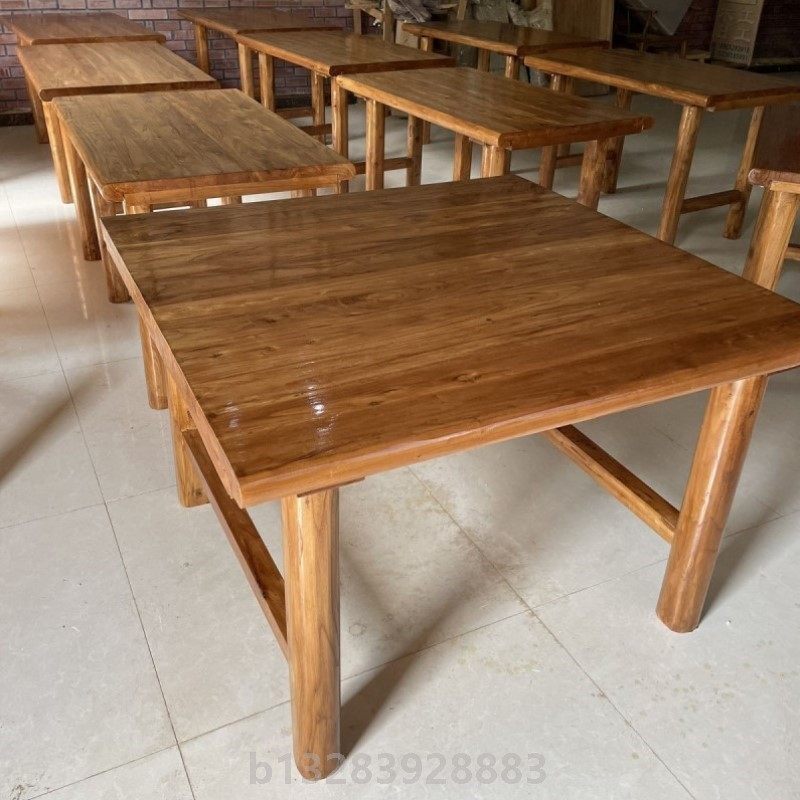 老榆木桌子实木茶台吧台面原木饭店餐桌电脑桌莫比恩书桌家用简约