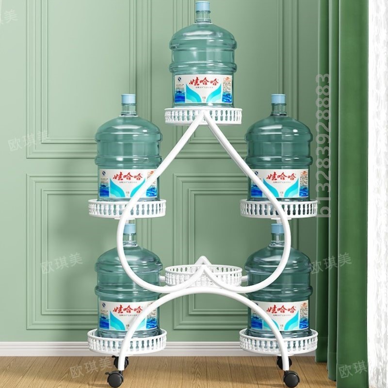 多层心形铁艺花架子室内家用省空间绿萝阳台置物架客厅带轮花盆架