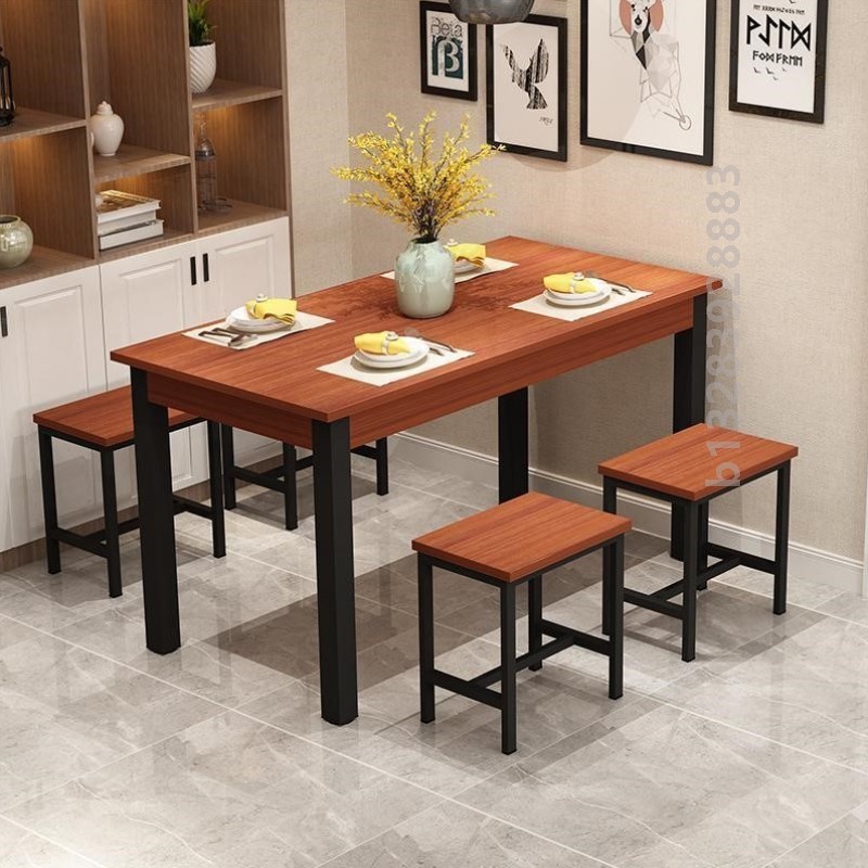 餐桌椅组合小吃店食堂饭店快餐桌椅大排档简易餐桌家用简约小方凳