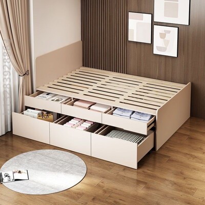 小户型榻榻米床卧室高箱储物床多功能半高定向轮抽屉床1米2单人床