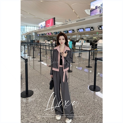 秋季休闲时尚西装套装女高级感阔