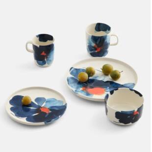 Marimekko 玛莉美歌 蓝水墨系列 马克杯 碗 圆盘