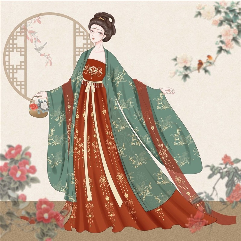 原创正品汉服唐制刺绣诃子裙复原图女超仙中国风套装春夏