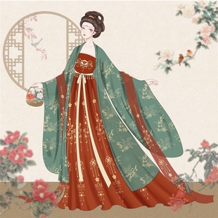 原创正品汉服唐制刺绣诃子裙复原图女超仙中国风套装春夏