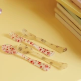 Ins Ретро Французская решетка с цветочным рисунком Десертная ложка Десертная вилка C