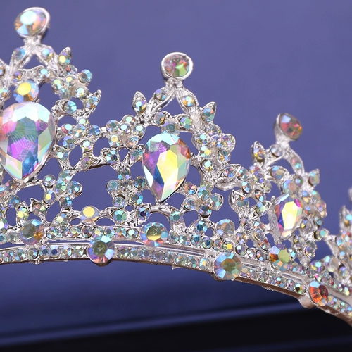 Свадебные волосы Тиара Кристаллическая свадебная свадьба Тиара Корона Серебряное Цвет d