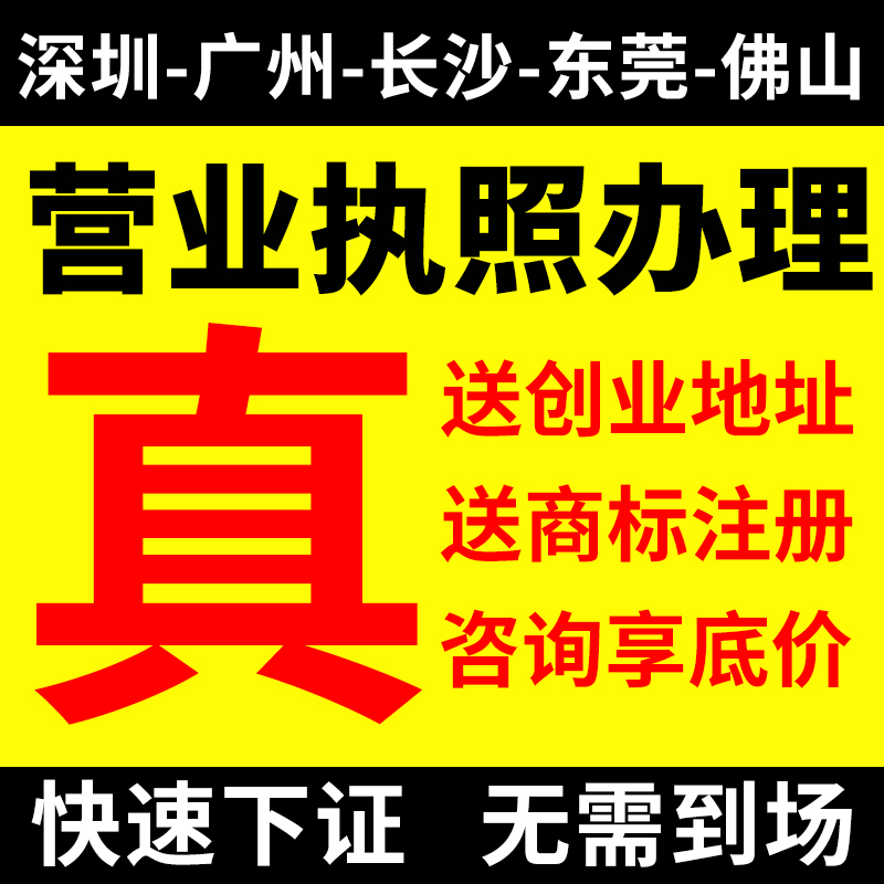 深圳广州长沙海南公司注册营业执照代...