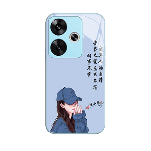 姓氏定制红米Turbo3手机壳12turbo新款11全包redminote10硅胶防摔13pro十高级女生高端in风玻璃壳不撞款适用