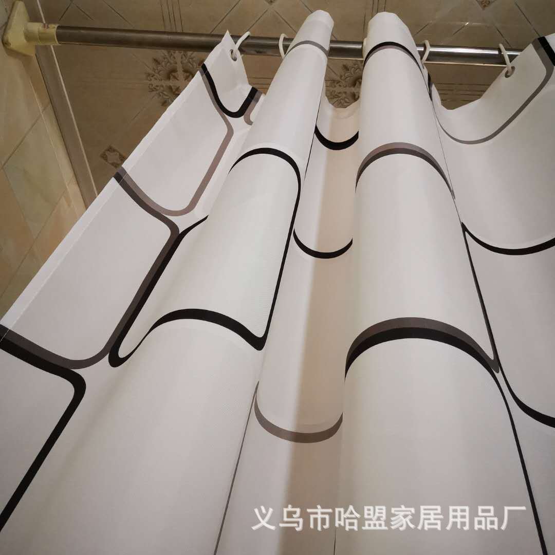 90克重春亚纺大方格浴帘