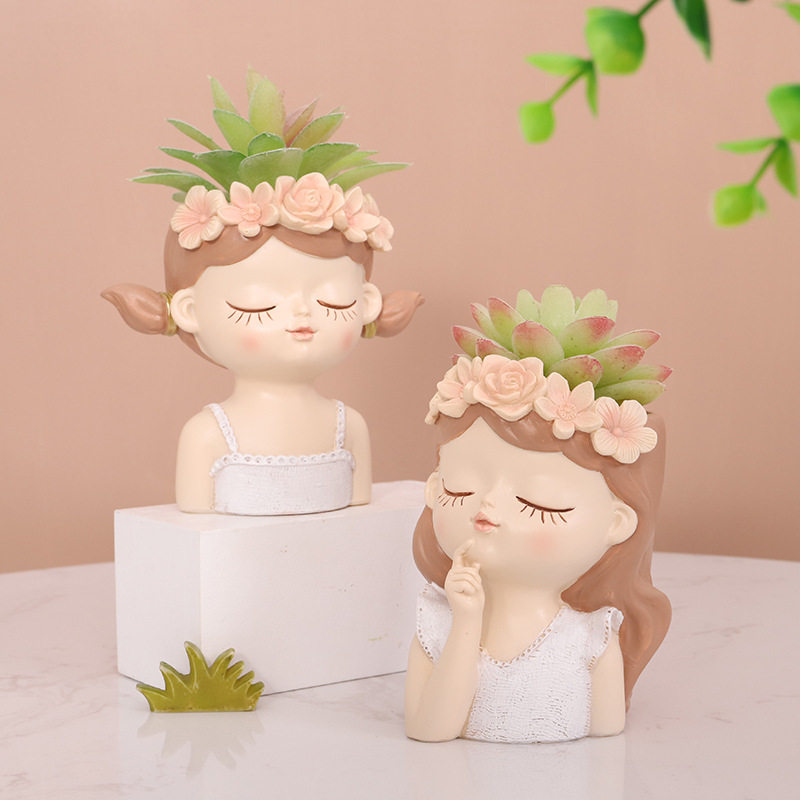 创意仙女树脂小花盆阳台