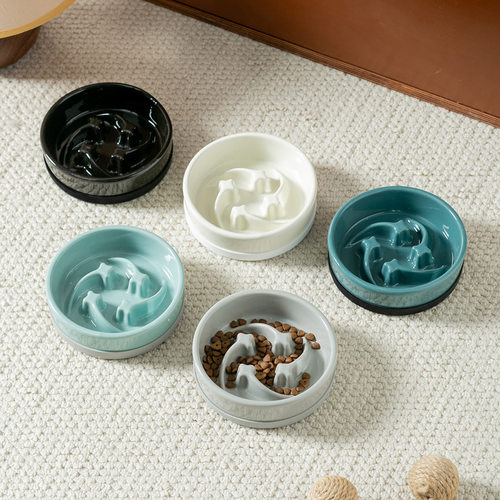 简约流星造型慢食碗带硅