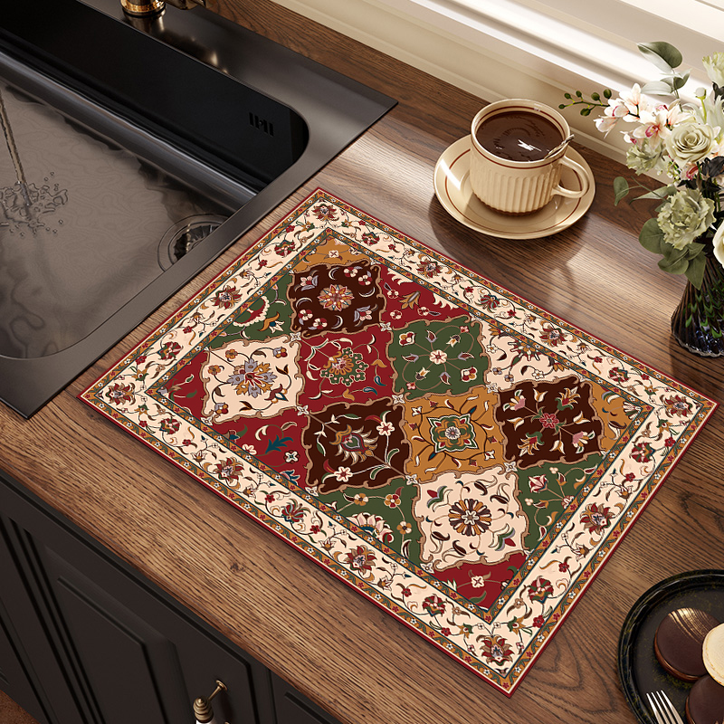 美式厨房台面沥水垫碗盘防溅水杯垫防烫防滑保护垫硅藻泥吸水垫子