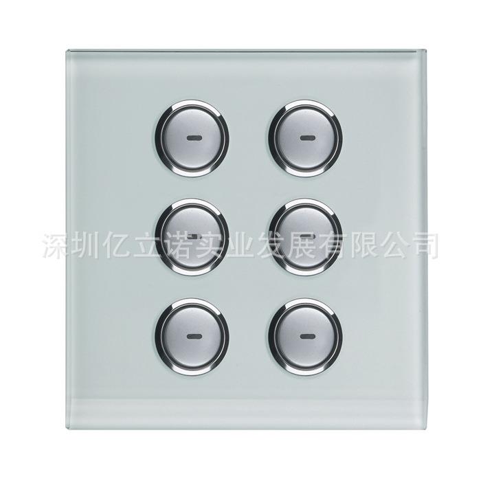 MTN6916_GF玻璃ULTI6键可编程控制面板智能照明控制系统功能面板